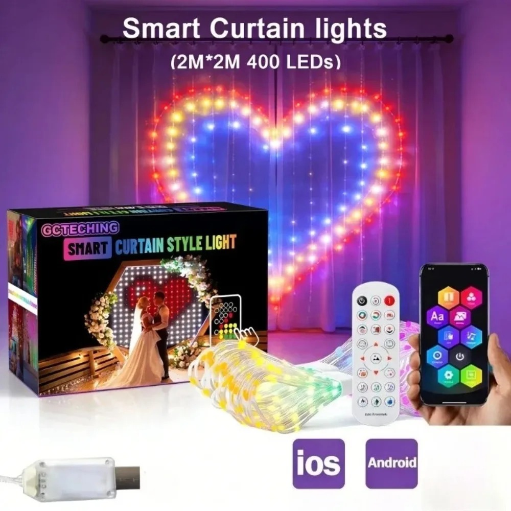 Smart Garden Light - 야외용 LED 픽셀 커튼 조명 블루투스