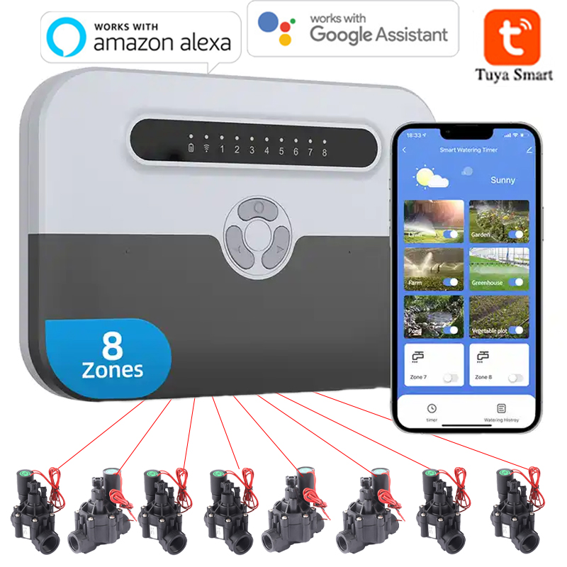 Smart Garden Monitoring System - 8개 스테이션 WiFi 실내 스마트 스프링클러