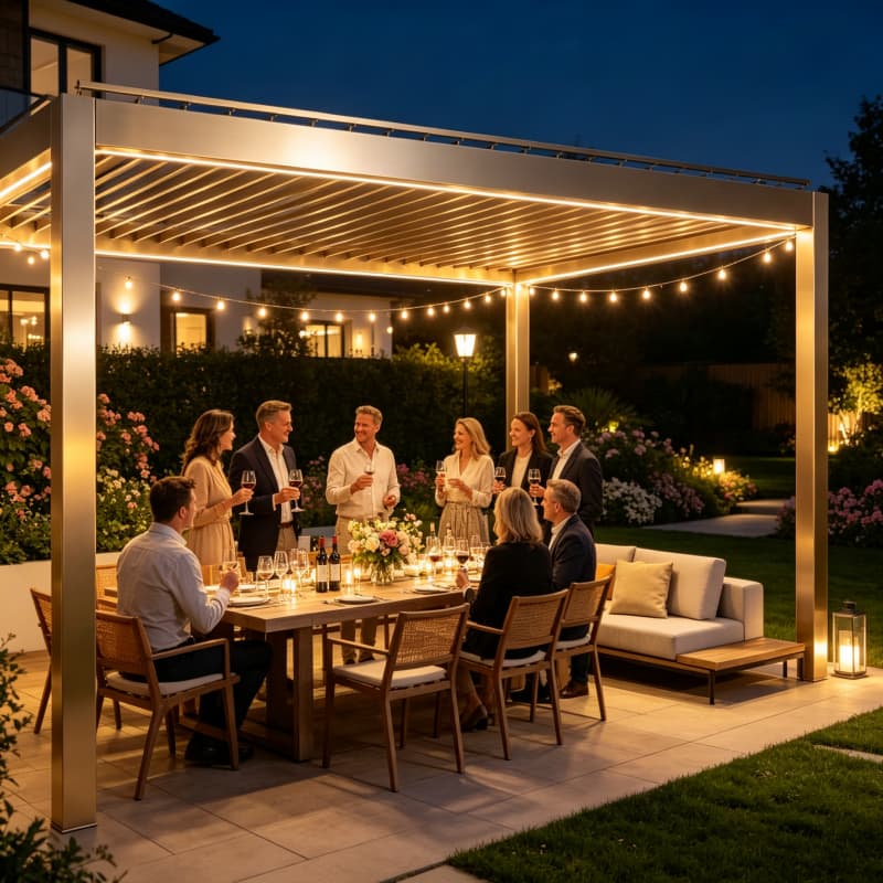 Smart Garden Electric Pergola - 바이오클라이매틱 알루미늄 퍼걸라 전동 루버 방수