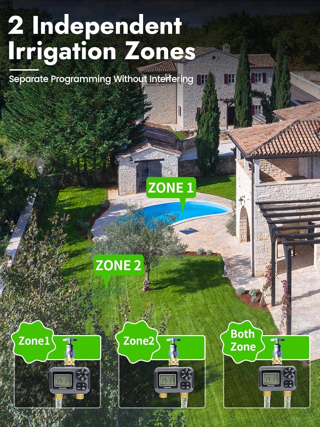 Insoma 스마트 관개 급수 시스템 듀얼 콘센트 자동 - Smart Garden Monitoring System 리뷰 및 가격