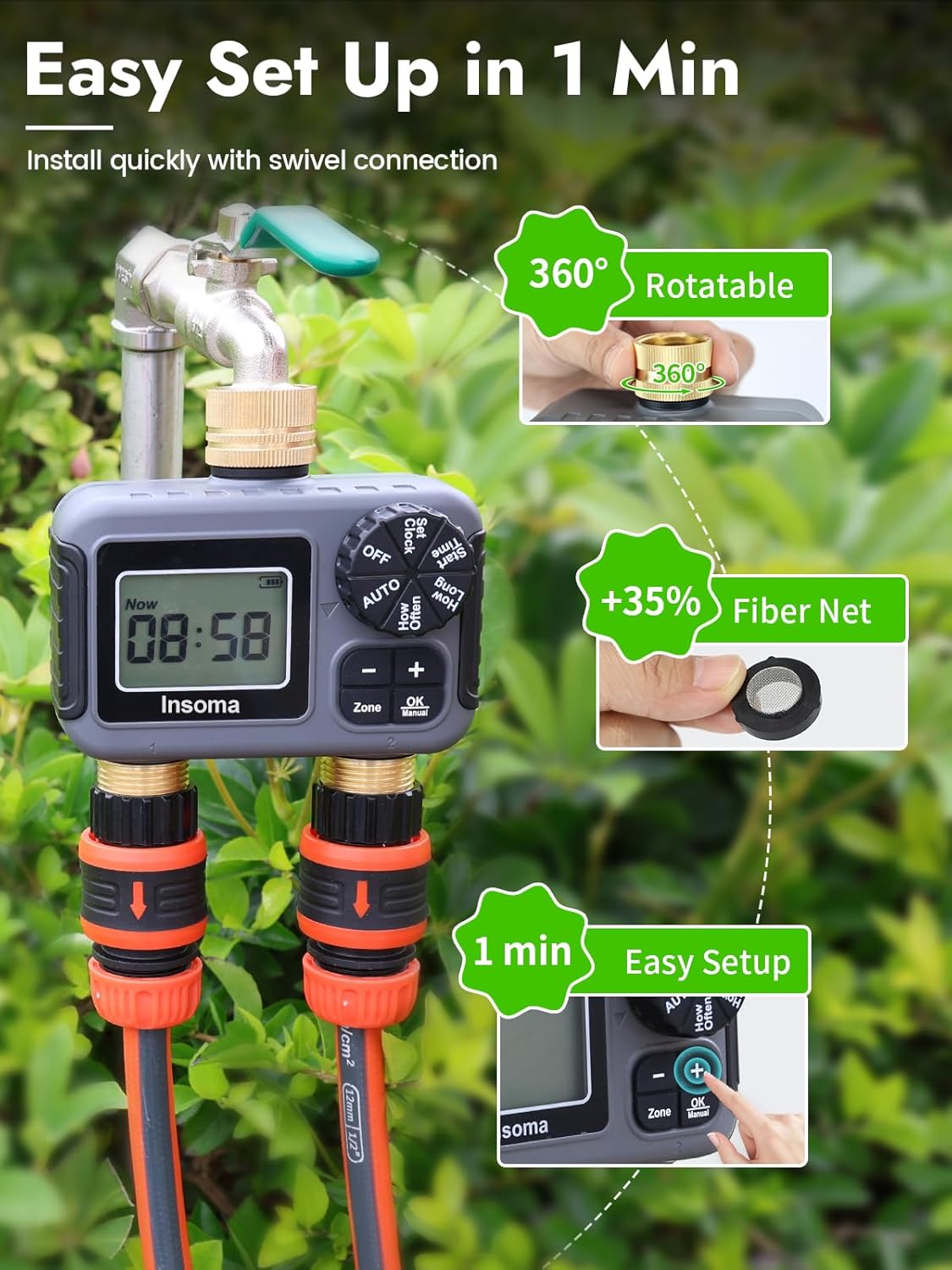 듀얼 아울렛 스마트 관개 급수 시스템 자동 급수 타이머 - Smart Garden Monitoring System 리뷰 및 가격