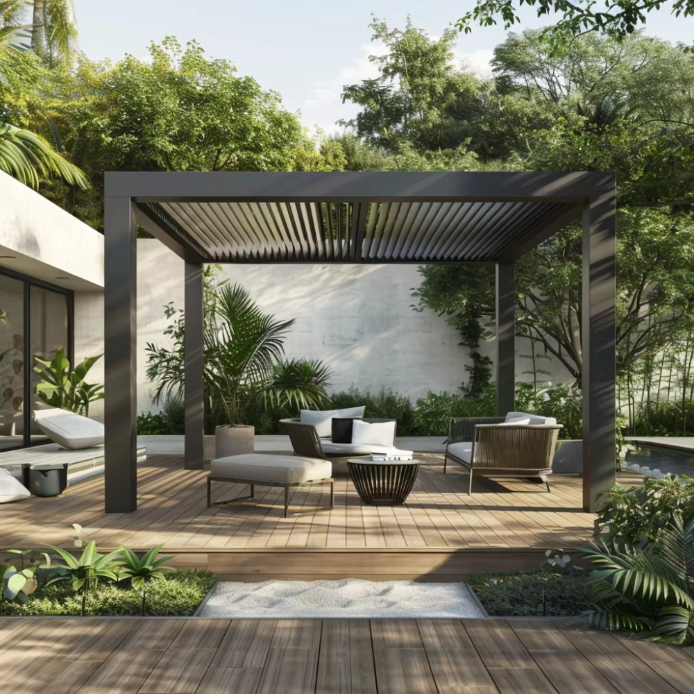 전동식 스마트 알루미늄 퍼걸라(롤러 셔터 포함), 녹  - Smart Garden Electric Pergola 리뷰 및 가격