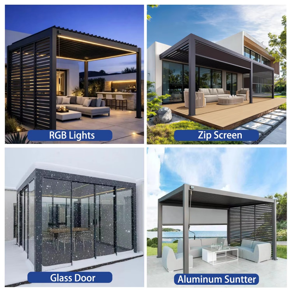 전동식 스마트 알루미늄 퍼걸라(롤러 셔터 포함), 녹  - Smart Garden Electric Pergola 리뷰 및 가격
