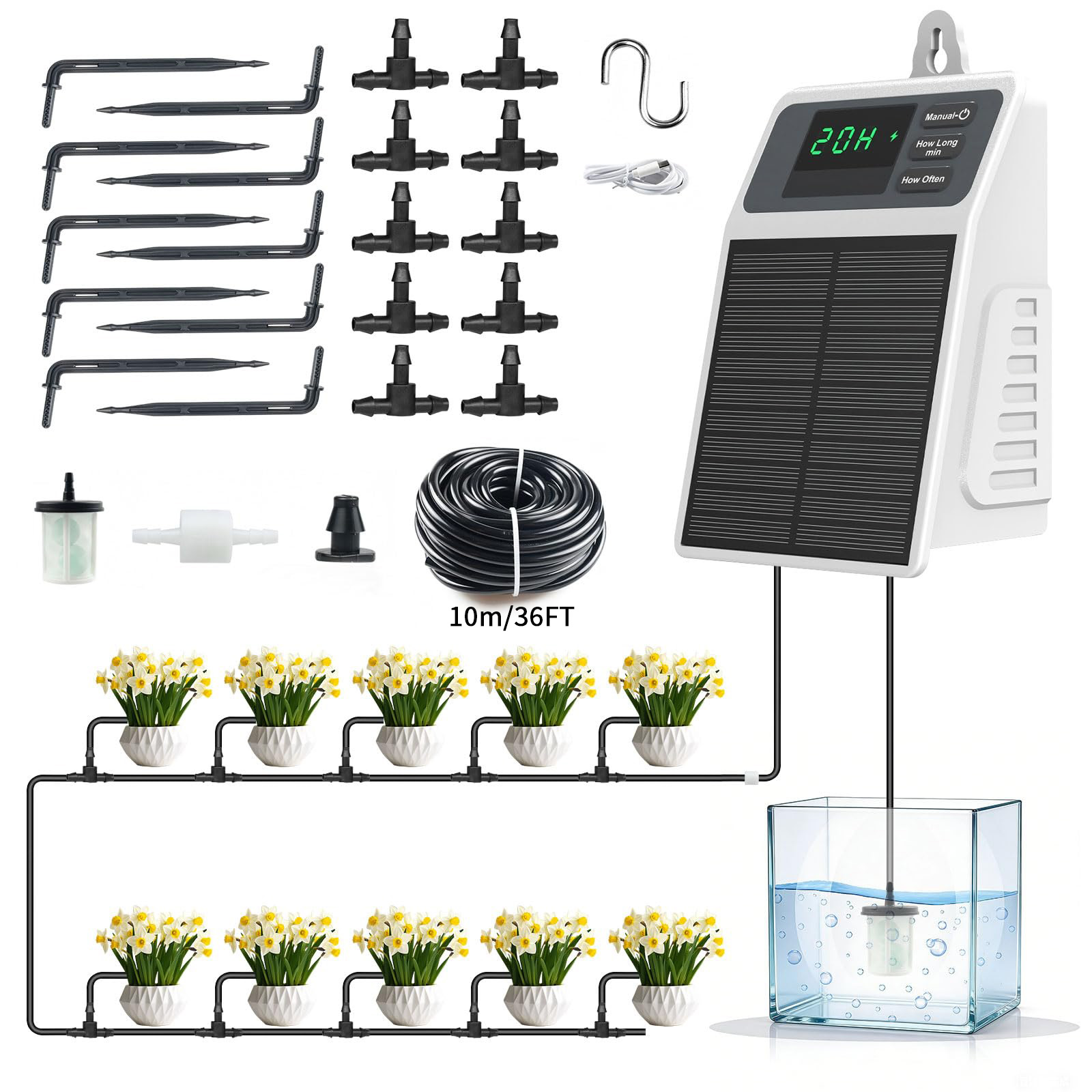 업그레이드된 태양광 점적 관개 시스템, 가정 및 정원, - Smart Garden Irrigation System 리뷰 및 가격