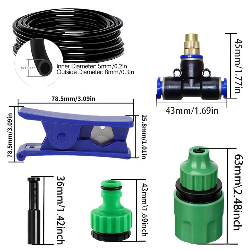미스팅 냉각 시스템 키트 황동 노즐 정원 미스팅 관개  - Smart Garden Irrigation System 리뷰 및 가격