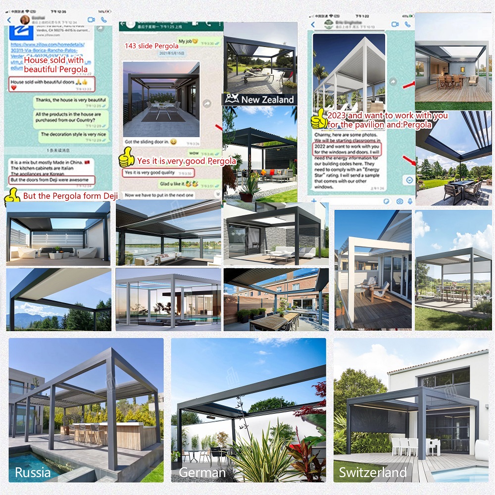맞춤형 현대식 접이식 방수 정자, 측면에 전동식 스마트 - Smart Garden Electric Pergola 리뷰 및 가격