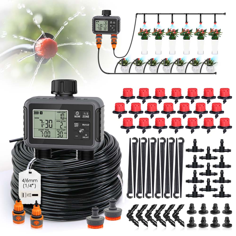 듀얼 존 독립형 디스플레이 LCD 정원 급수 타이머 자 - Smart Garden Irrigation System 리뷰 및 가격