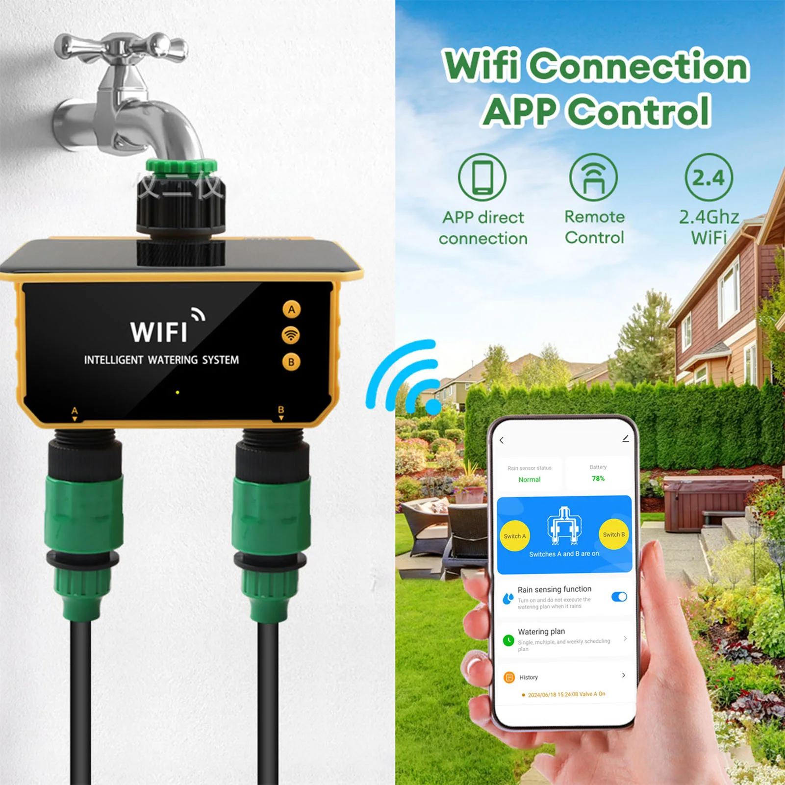 태양광 와이파이 스마트 관개 타이머, 레인 센싱 기능, - Wifi Irrigation Timer 리뷰 및 가격