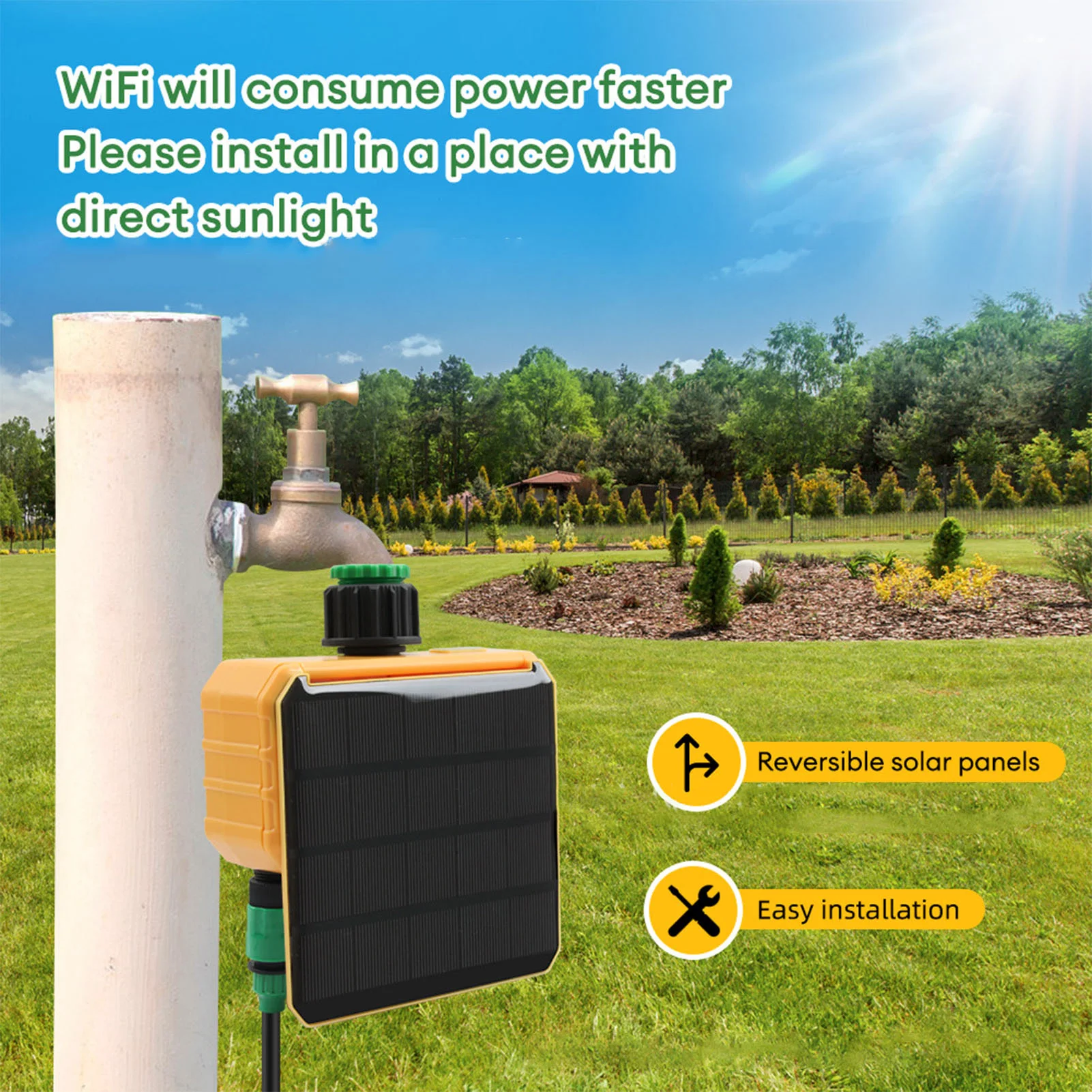 태양광 와이파이 스마트 관개 타이머, 레인 센싱 기능, - Wifi Irrigation Timer 리뷰 및 가격