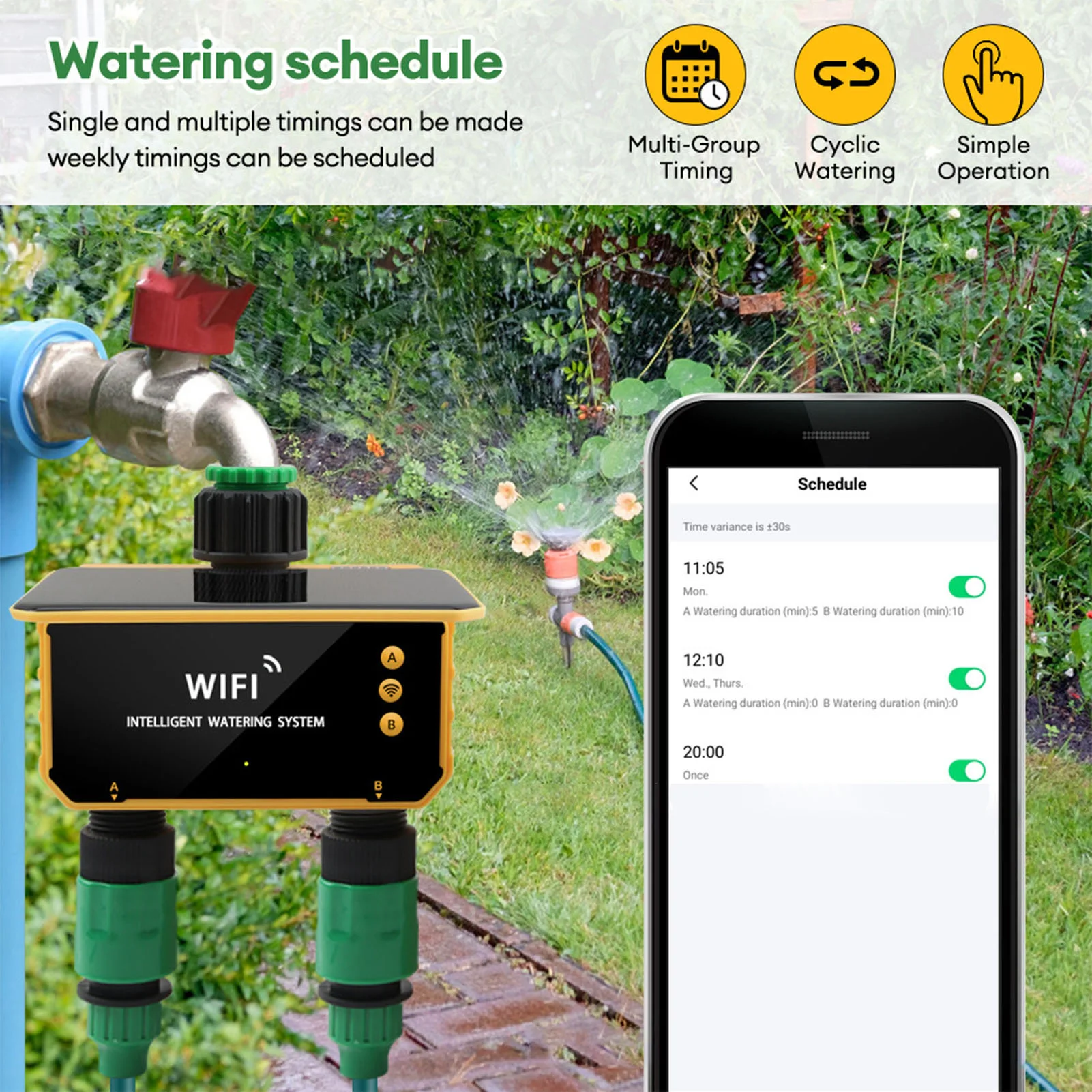 태양광 와이파이 스마트 관개 타이머, 레인 센싱 기능, - Wifi Irrigation Timer 리뷰 및 가격